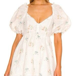 FOR LOVE & LEMONS Yolanda Puff Sleeve Mini Dress